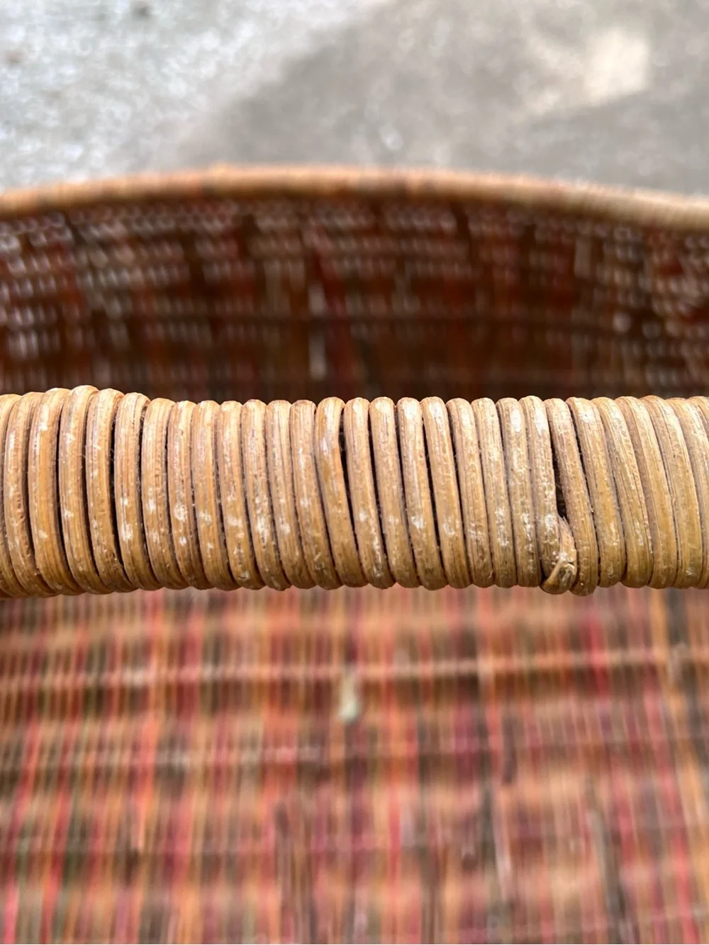 Vintage 1970s Sculptural Wicker Canoe Basket
